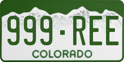 CO license plate 999REE