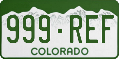 CO license plate 999REF