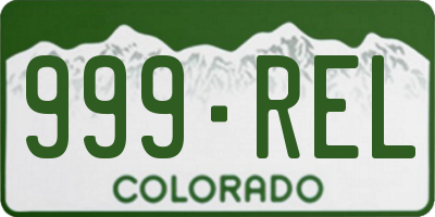 CO license plate 999REL