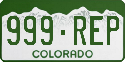 CO license plate 999REP