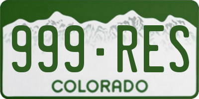 CO license plate 999RES