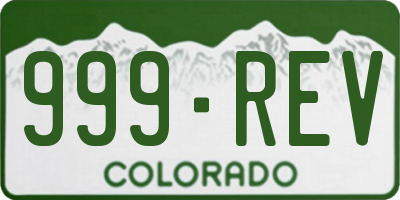 CO license plate 999REV