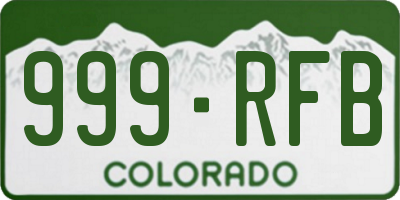 CO license plate 999RFB