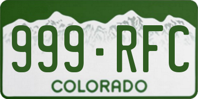 CO license plate 999RFC