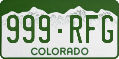 CO license plate 999RFG