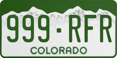 CO license plate 999RFR