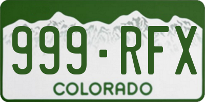 CO license plate 999RFX