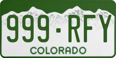 CO license plate 999RFY
