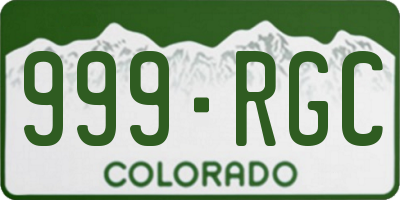 CO license plate 999RGC