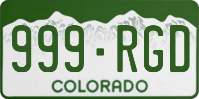 CO license plate 999RGD