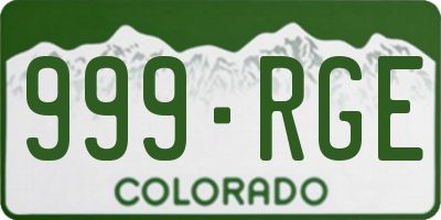 CO license plate 999RGE