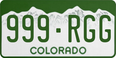 CO license plate 999RGG