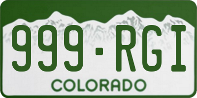 CO license plate 999RGI