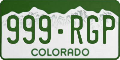 CO license plate 999RGP
