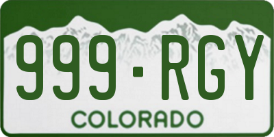 CO license plate 999RGY