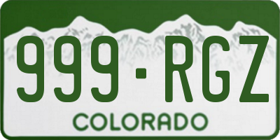 CO license plate 999RGZ