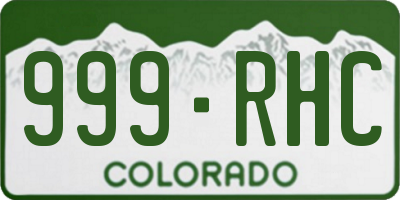 CO license plate 999RHC