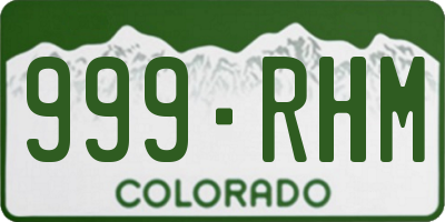 CO license plate 999RHM