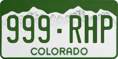CO license plate 999RHP