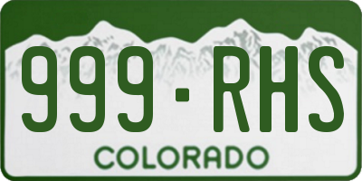 CO license plate 999RHS