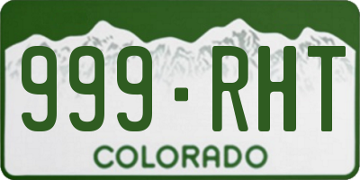 CO license plate 999RHT