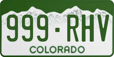 CO license plate 999RHV