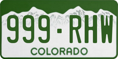 CO license plate 999RHW