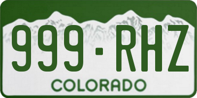 CO license plate 999RHZ