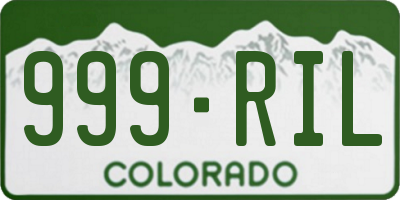CO license plate 999RIL