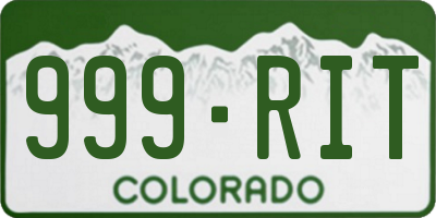 CO license plate 999RIT