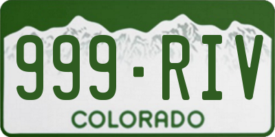 CO license plate 999RIV
