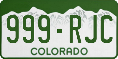 CO license plate 999RJC