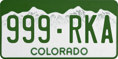 CO license plate 999RKA