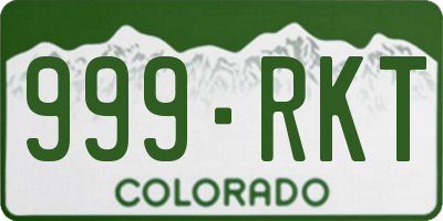 CO license plate 999RKT