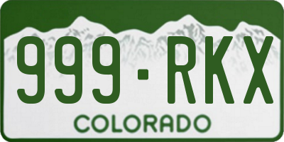 CO license plate 999RKX