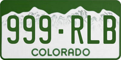 CO license plate 999RLB