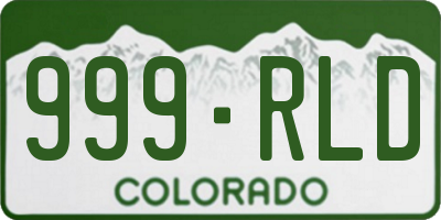 CO license plate 999RLD