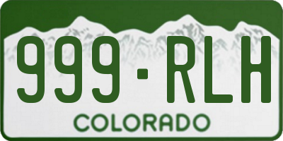 CO license plate 999RLH