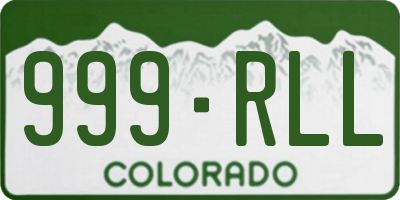 CO license plate 999RLL