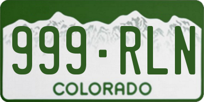 CO license plate 999RLN