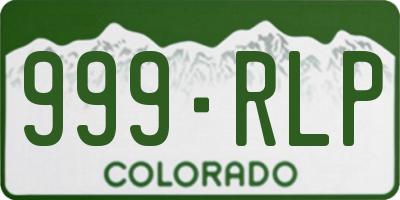 CO license plate 999RLP
