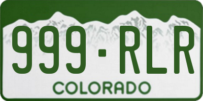 CO license plate 999RLR