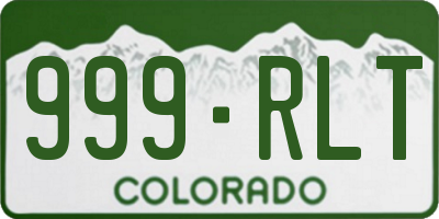 CO license plate 999RLT