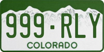 CO license plate 999RLY