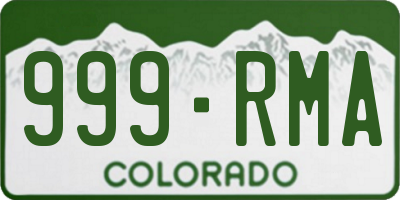 CO license plate 999RMA