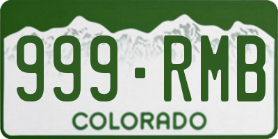 CO license plate 999RMB