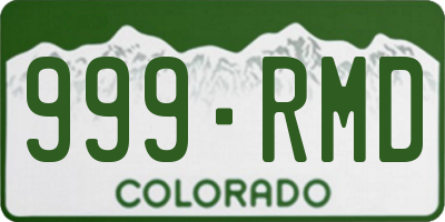 CO license plate 999RMD
