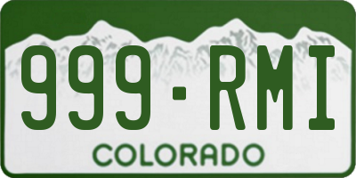 CO license plate 999RMI