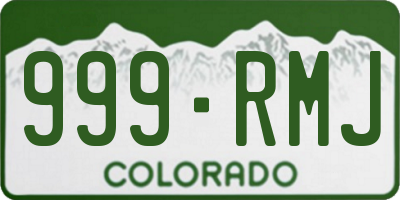 CO license plate 999RMJ