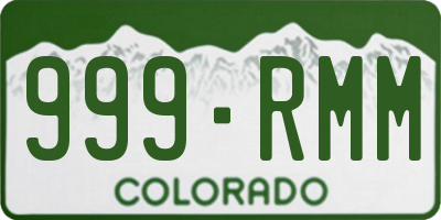 CO license plate 999RMM